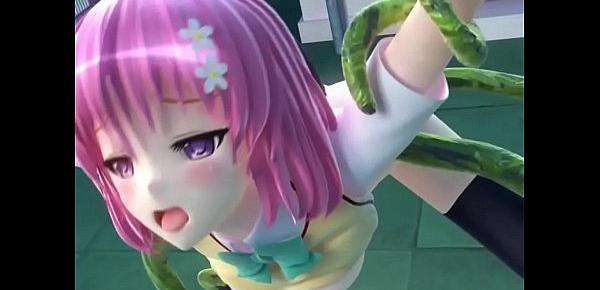  3d hentai girl gets fucked by tentacles, gets saved, and rewards him by letting him fuck her